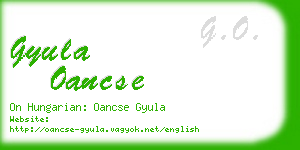 gyula oancse business card